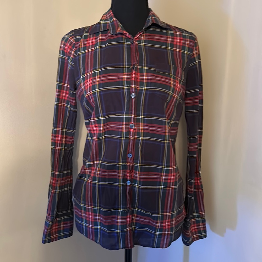 J.Crew | Perfect Fit Tartan Plaid Button Down | Sz XS